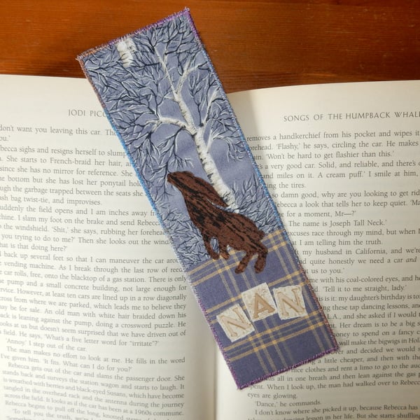 Bookmark Leaping hare gift for Nan