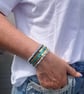 Boho Denim mermaid  sequin  bracelet cuff  - Image 9