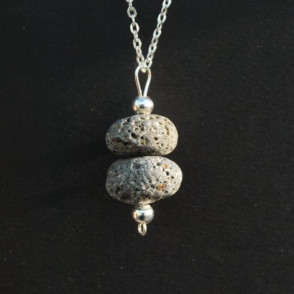 Volcanic pebbles pendant