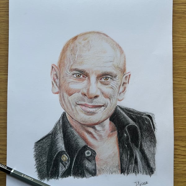 Original artwork of Yul Brynner in A4 size