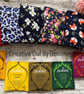 Fabric tea bag holder case pouch tea sachets floral leopard polka dot fox travel - Image 1