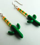 Sterling Silver Cactus Drop Earrings  - Image 1