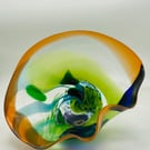 Orange, Blue and Green Seaform with cast Base