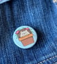 Hedgehog in plant pot badge. 25mm badge. Hedgehog pin. Animal lover gift. - Image 6