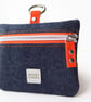 Special Edition Waterproof Dog Treat Bag Pouch in Navy Denim and Orange - Image 3