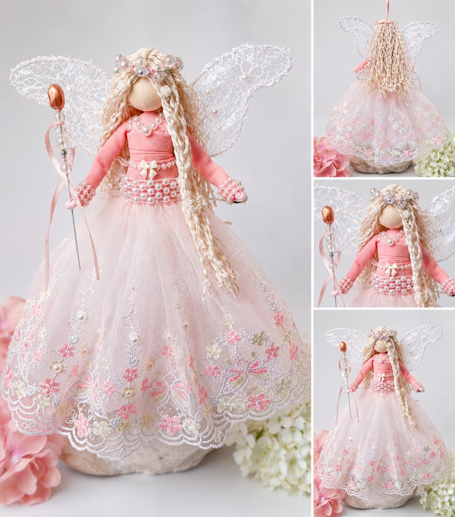 Arianwen, Fairy Queen of Blossom Dawn - One-of-a-Kind Artisan Fairy Doll