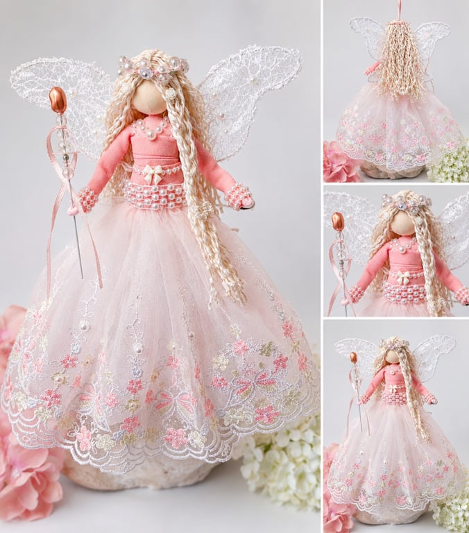 Arianwen, Fairy Queen of Blossom Dawn - One-of-a-Kind Artisan Fairy Doll