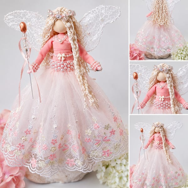 Arianwen, Fairy Queen of Blossom Dawn - One-of-a-Kind Artisan Fairy Doll