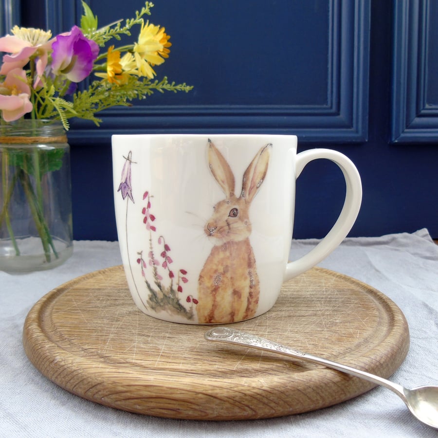 Perfectly Imperfect Hare and Harebell fine bone china mug