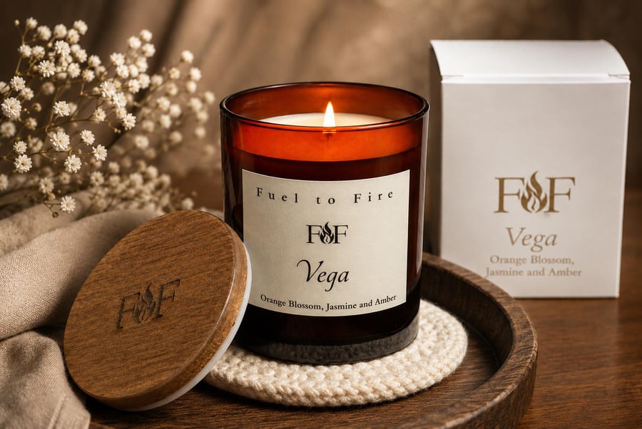 Image of Orange Blossom, Jasmine & Amber Candle - Coconut Wax - Handmade Gift Box