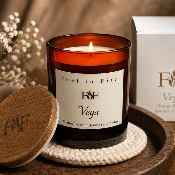 Orange Blossom, Jasmine & Amber Candle - Coconut Wax - Handmade Gift Box