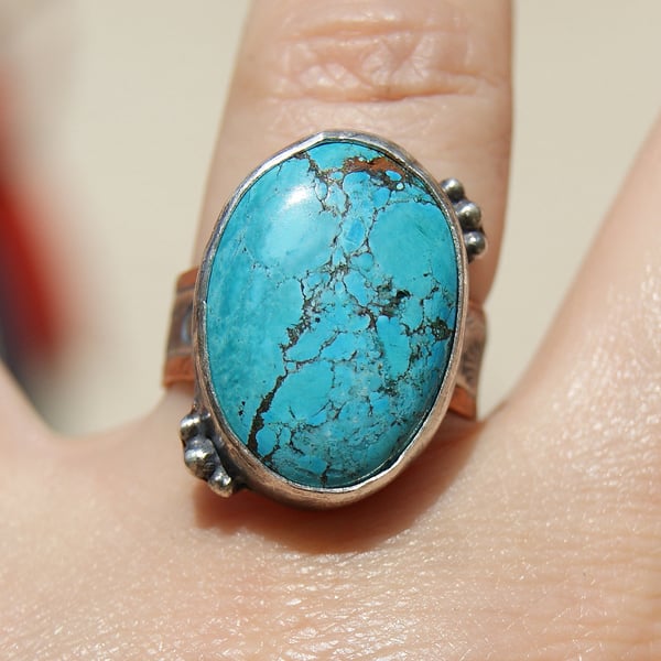 Blue Stone Ring, Turquoise Jewellery