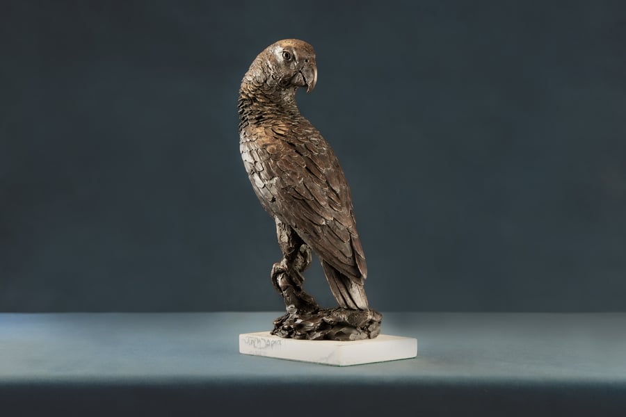 Parrot Animal Statue Small Bronze Resin Sculpture