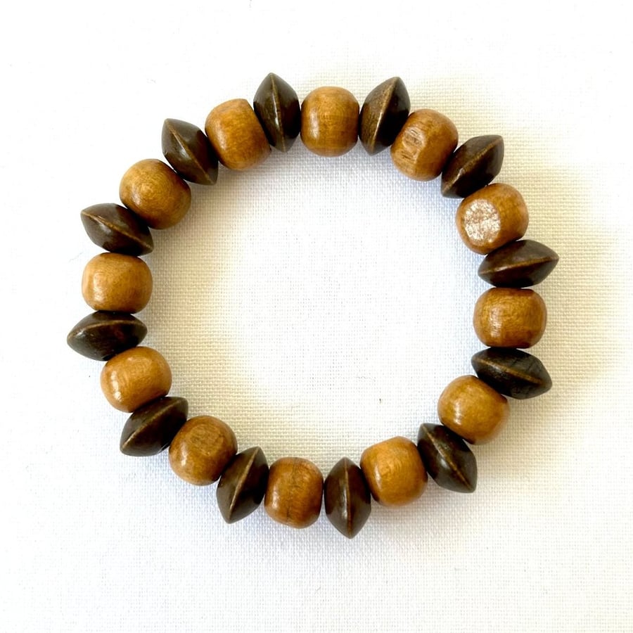 Image of Wooden elastic bracelet - stretch bracelet