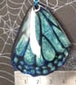 Blue Morpho Butterfly Wing Earrings: Resin Dangle, 925 Silver - Image 2