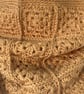 Crocheted Granny Square Merino Wool Cowl - Gold Colour Muffler - Infinity Scarf - Image 2