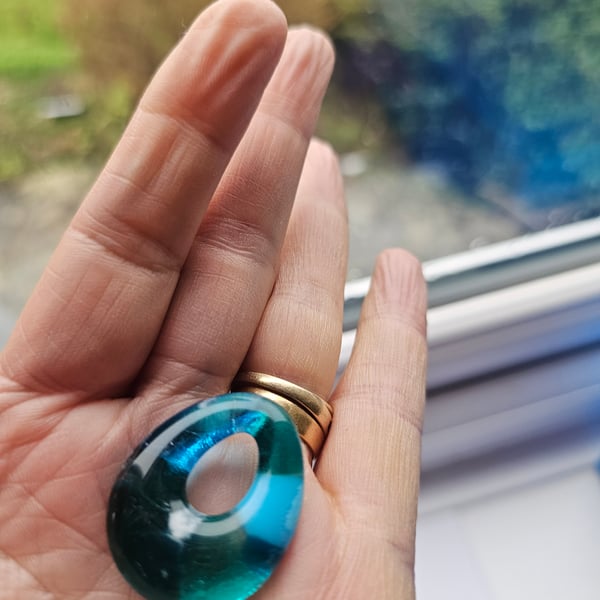 Fused Glass Teardrop Pendant - Small