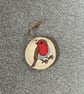 Set of 4 Robin Hand Drawn Wood Slice Decorations - Free P&P - Image 6