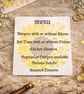 Sunflower Wedding Menu Card.  Rustic Wedding Food Menu. Garden Wedding