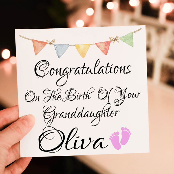 New Grandchild Card, Card for New Baby, Greetings Card, Personalised Grandparent