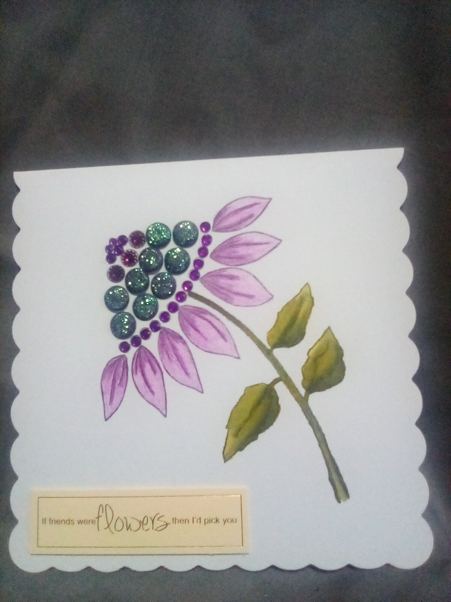 If friends were flowers floral watercolour handmade blank card