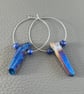 Handmade Hoop Earrings with Natural Gemstones 