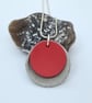 Necklacet CHOOSE COLOUR orange, yellow, red, Ceramic 2 Dome Pendant 3 UK Postage - Image 2