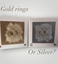 Handmade Wedding Card, entwined Gold rings with embossed and handmade papers.  - Image 4