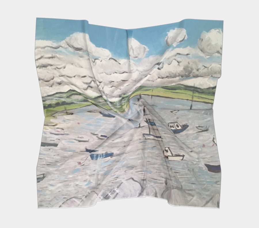 Unique hand designed scarf based on an original oil painting 