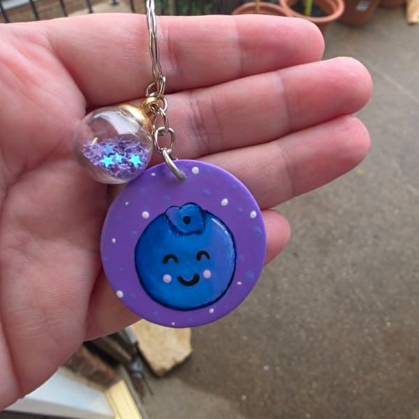Cute Blueberry Keyring 