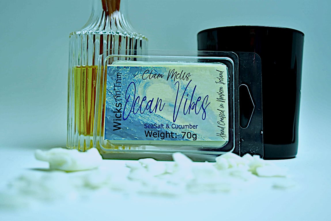 Ocean Vibes Soy Wax Melts Handcrafted Highly Scented Clam Melts