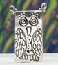 Owl brooch, sterling silver brooch, owl pin, bird brooch, animal brooch