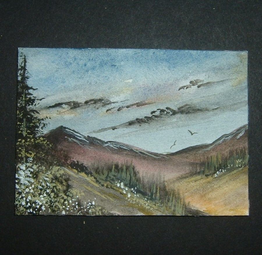 landscape watercolour aceo art painting ref 424