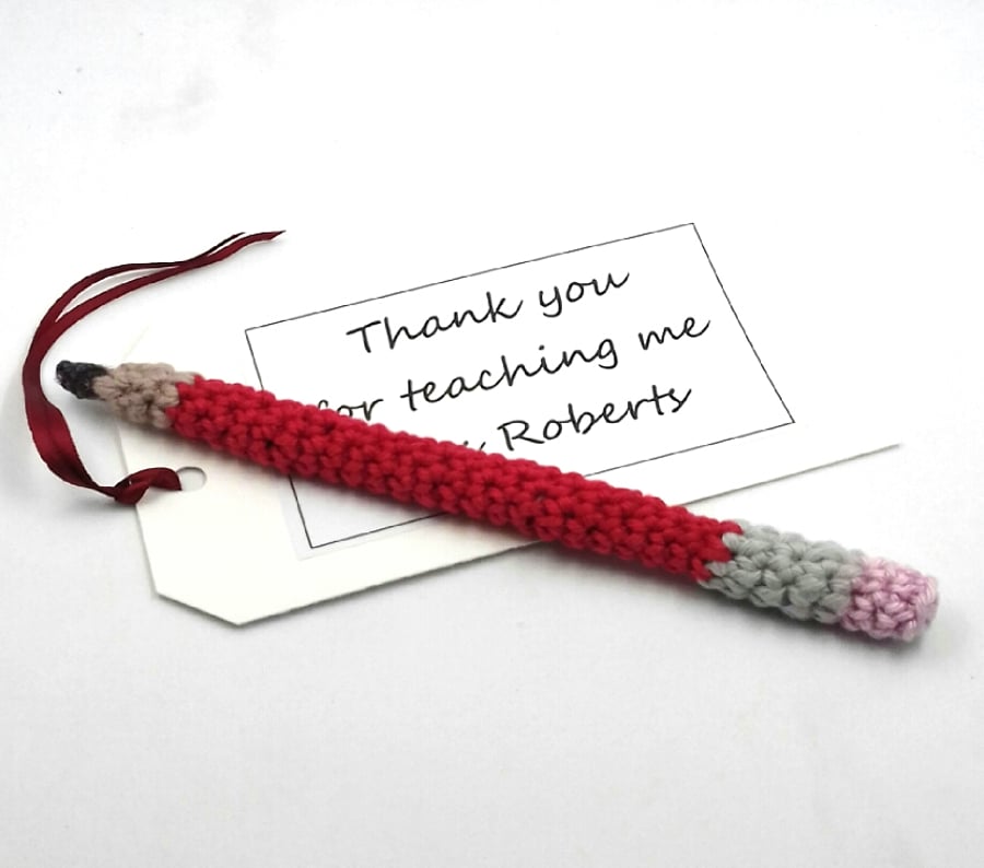 Thank You Teacher  Crochet Pencil 