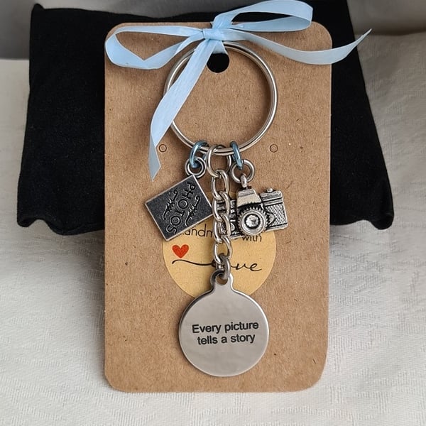 Gorgeous Every Picture Tells A Story Key Ring - style 1 - Key Chain Bag Charm