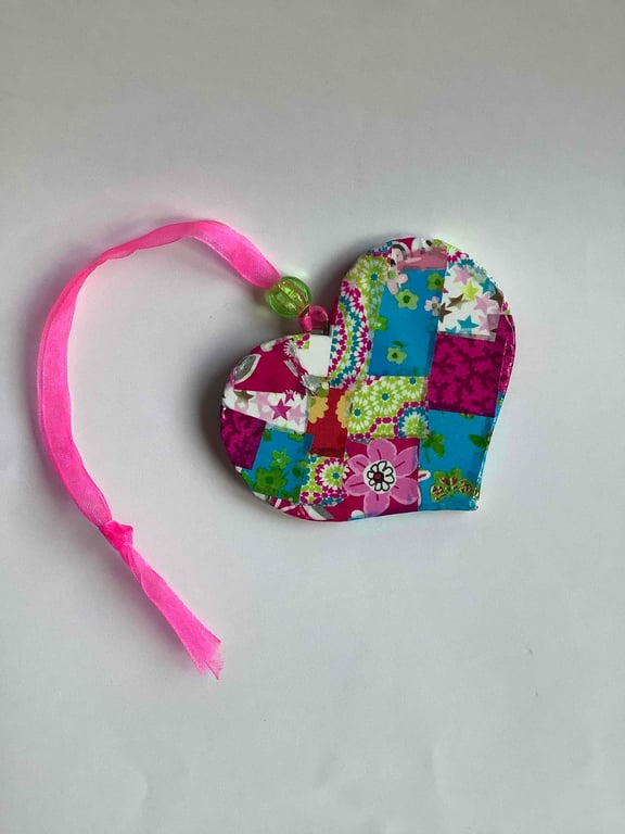 Pretty Decopatched wooden heart 