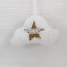 Cloud Hanging Decoration for Nursery with Liberty Fabric Applique