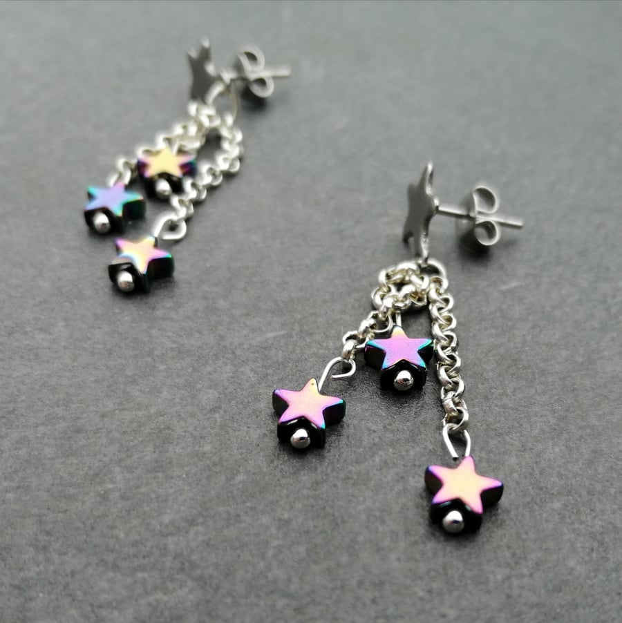 Hematite Star Earrings
