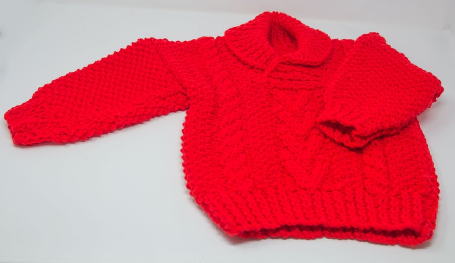 Child's Chunky Red Jumper