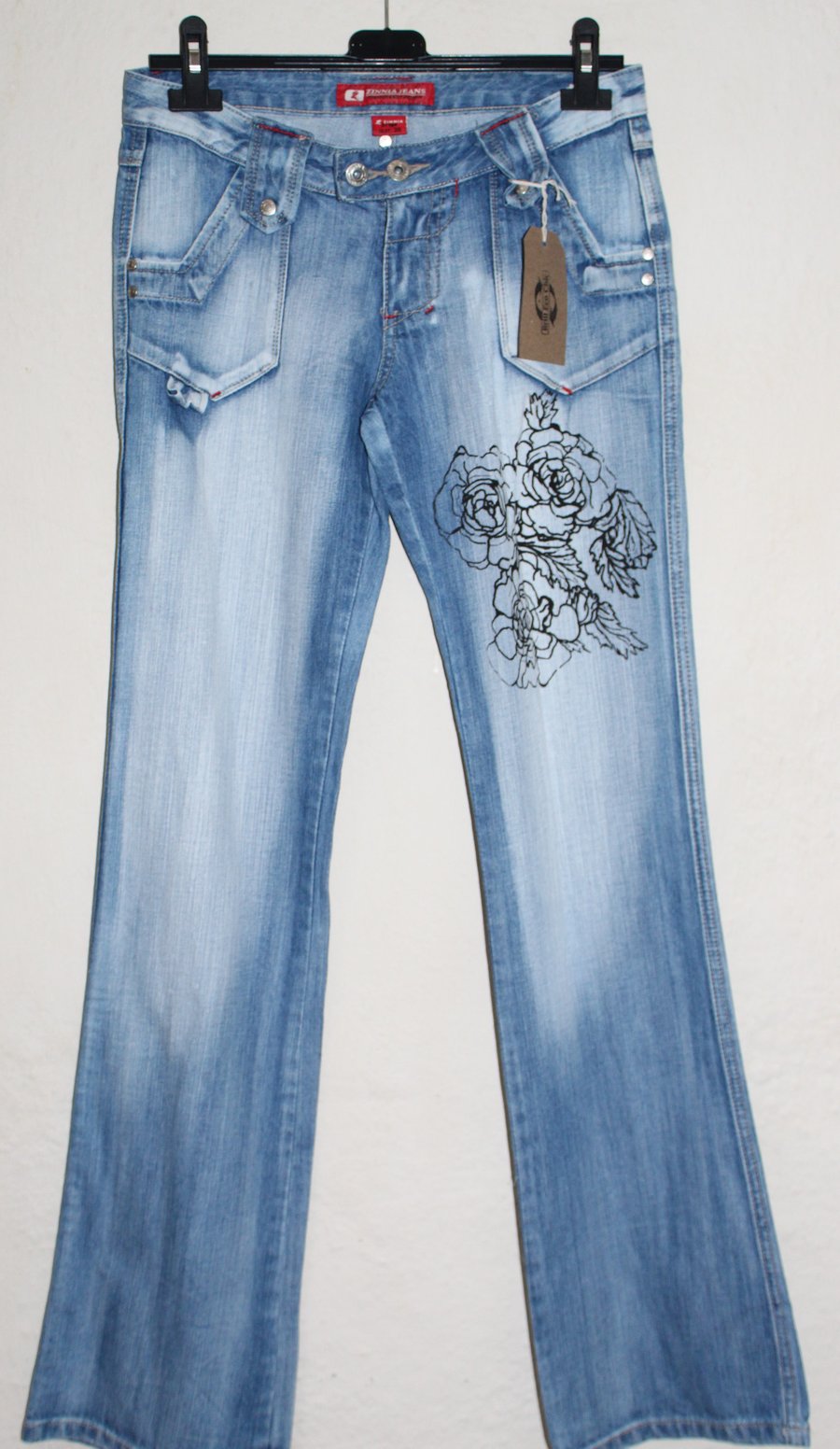 Reworked jeans,Ladies UK size 8,Eco bee screen print unique,vintage 90's jeans,