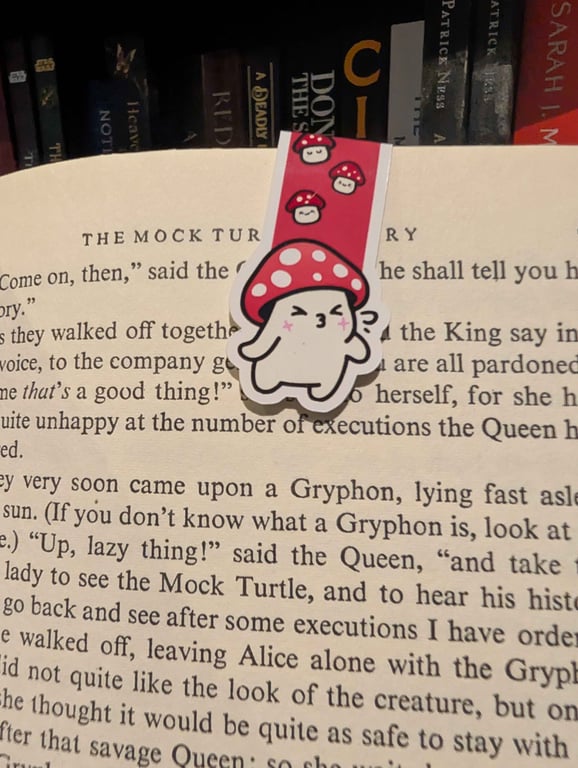 Mushroom Blowing Raspberry Magnetic Bookmark