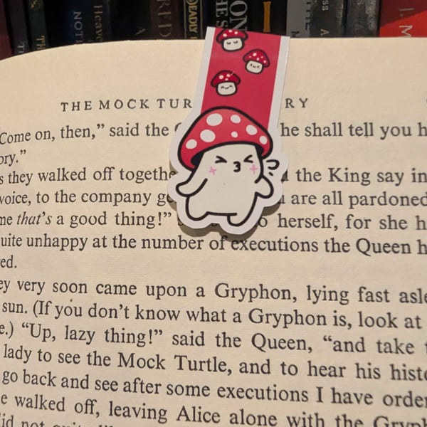 Mushroom Blowing Raspberry Magnetic Bookmark