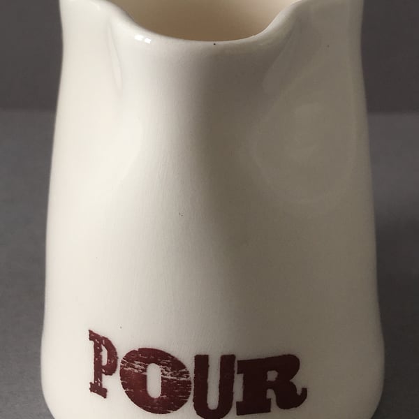 Pourer. Jug. Speckled matt glaze handle. Ceramic.Handmade.Custard. Cream. Pour.