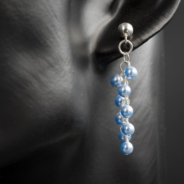 Earrings with Swarovski pearl beads and sterling silver, pearl jewellery
