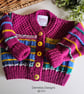 Designer Hand Knitted Baby Girl''s Cardigan 0-6 months size - Image 7
