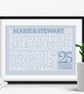 Personalised Silver Anniversary Word Art - AN254 - Image 1