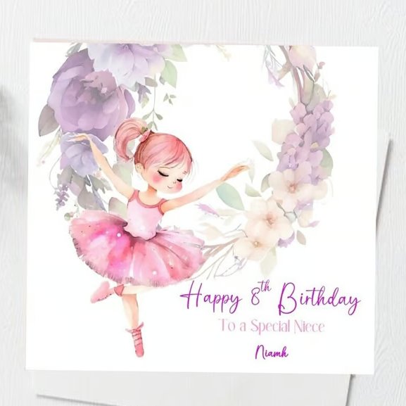 Personalised Ballerina Birthday Card For Her Happy Birthday Daughter Niece