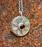 Flower Pendant with Citrine Cabochon