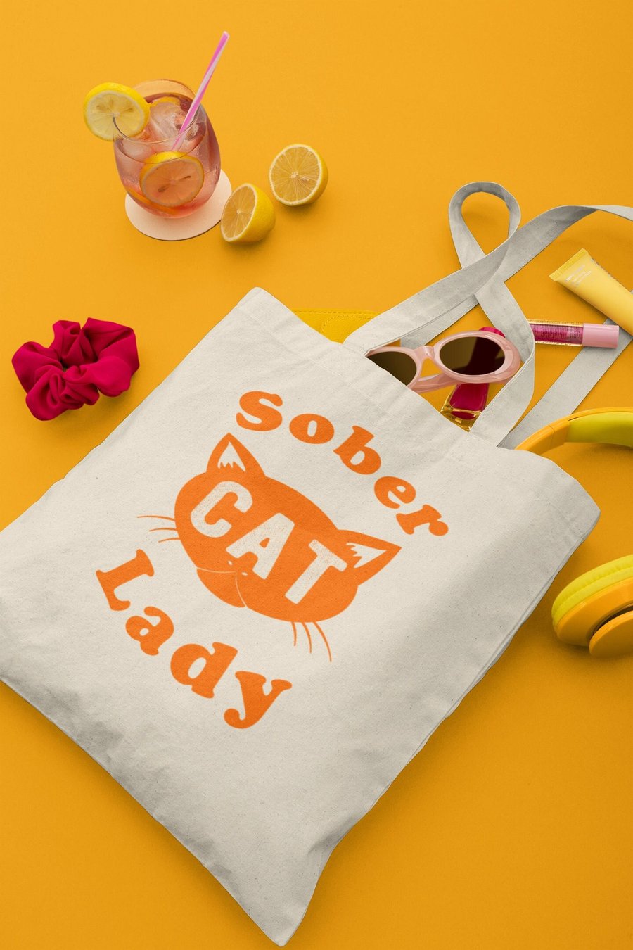 Sober Cat Lady Sober Tote Bag Sobriety Gift, AA Gifts Sober Anniversary gift for