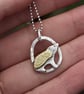 Recycled Silver and Brass Pendant Hedgehog - Image 2